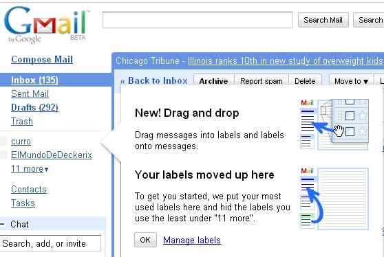 nuevo drag and drop gmail